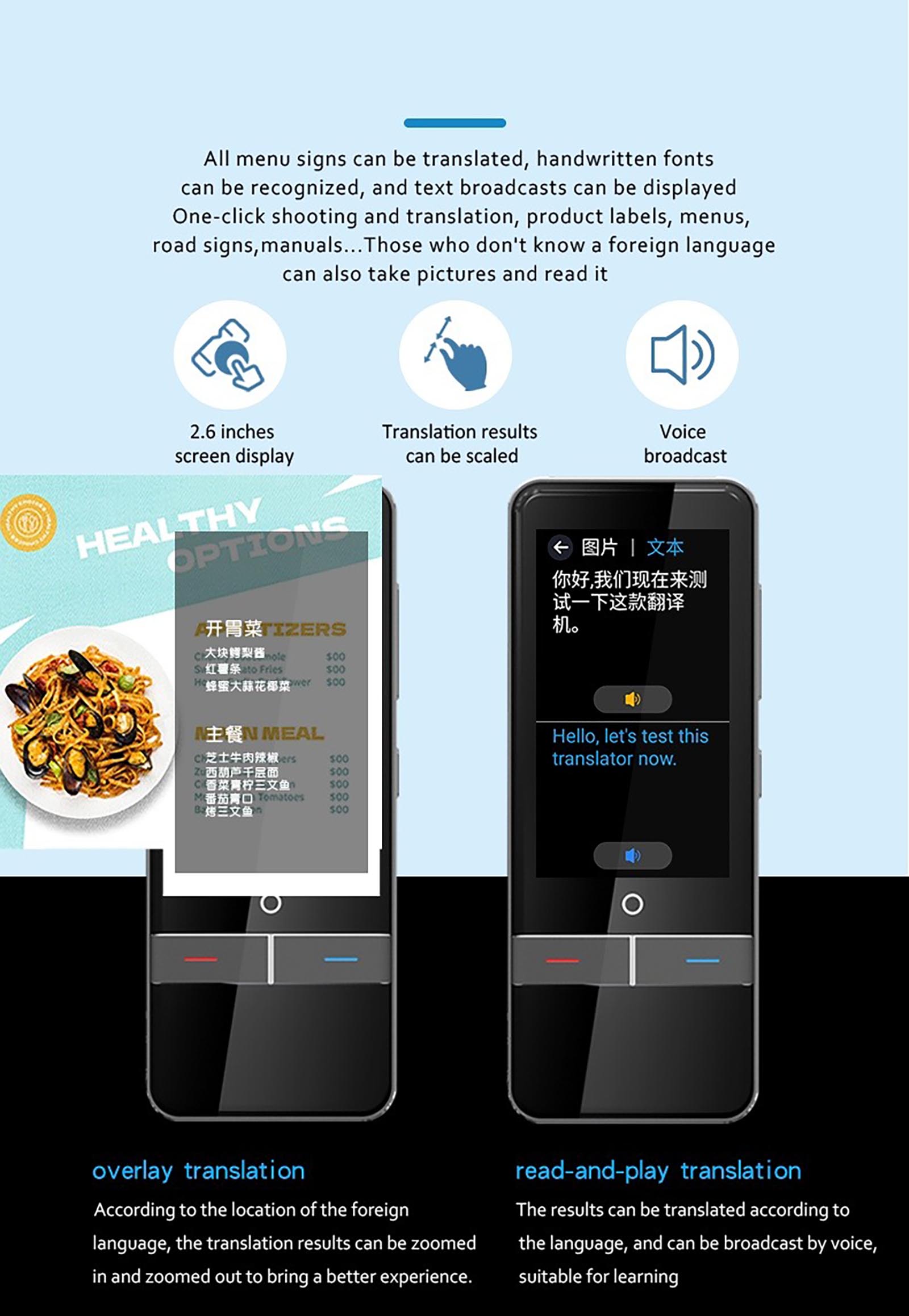 Portable F6 AI Voice Translator Intelligent Translation (4)
