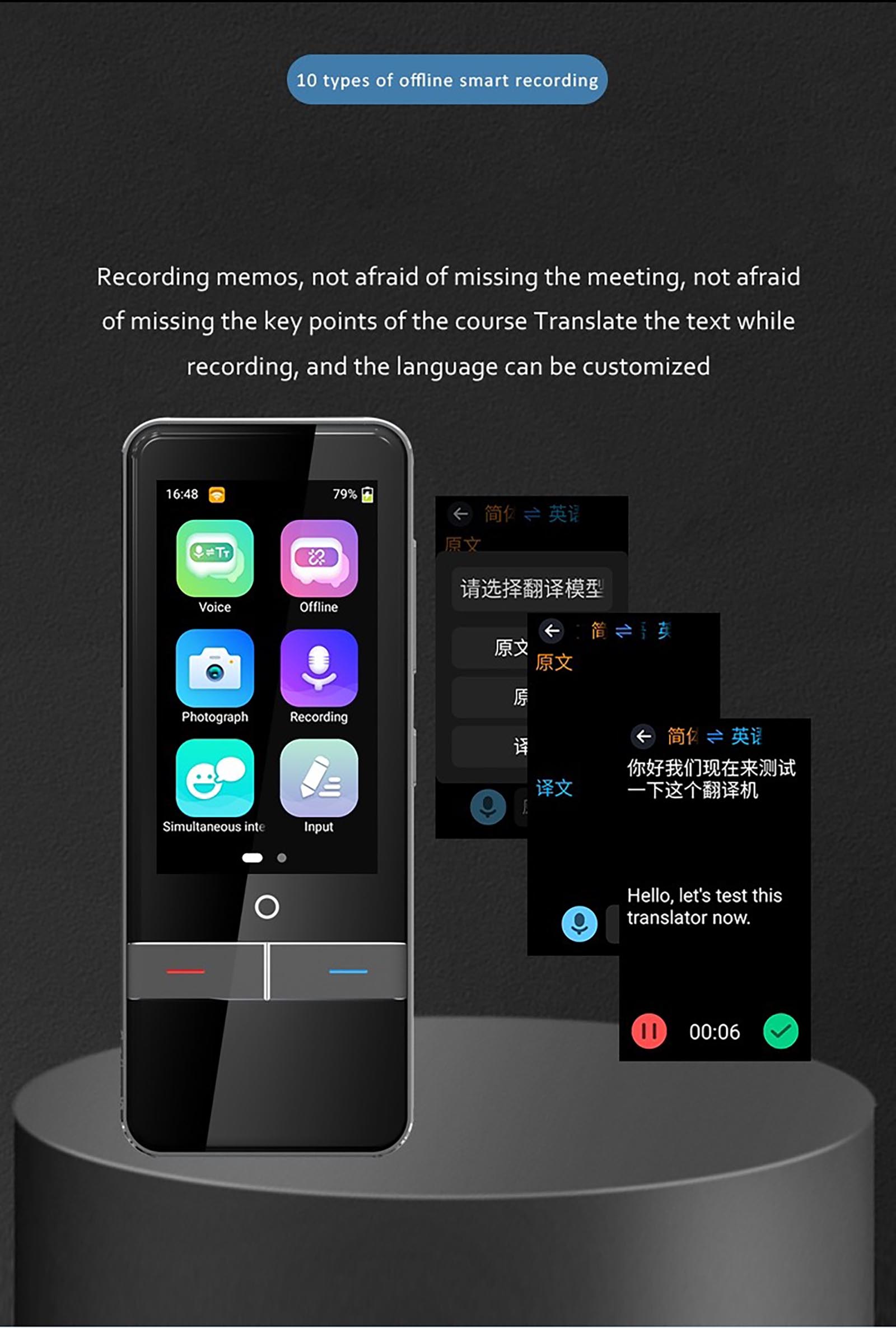 Portable F6 AI Voice Translator Intelligent Translation (5)