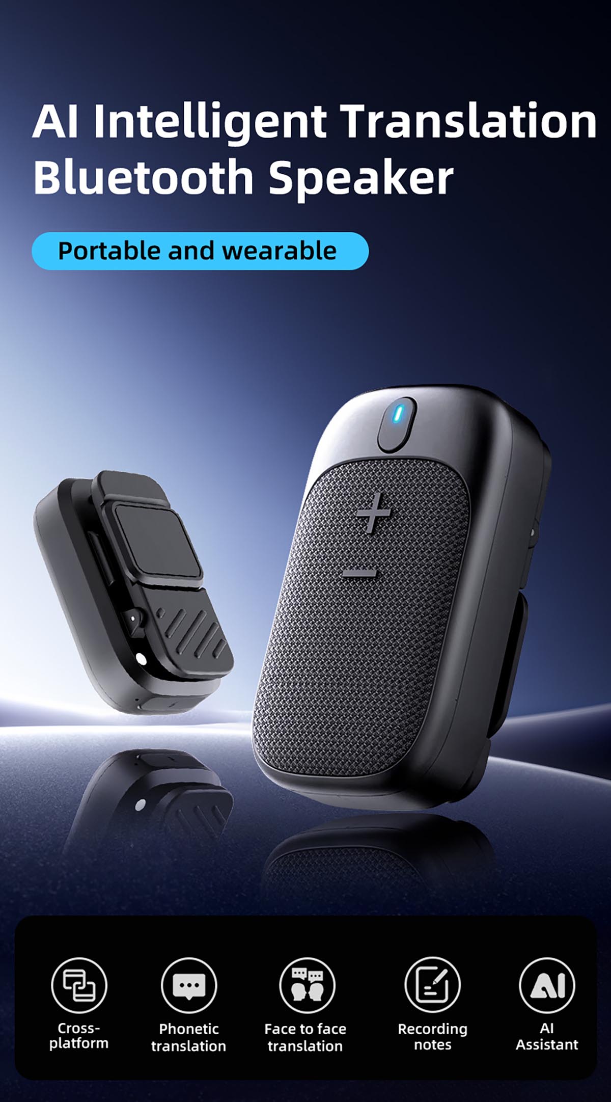 WS11 Smart Voice Translation Bluetooth Speaker (1)